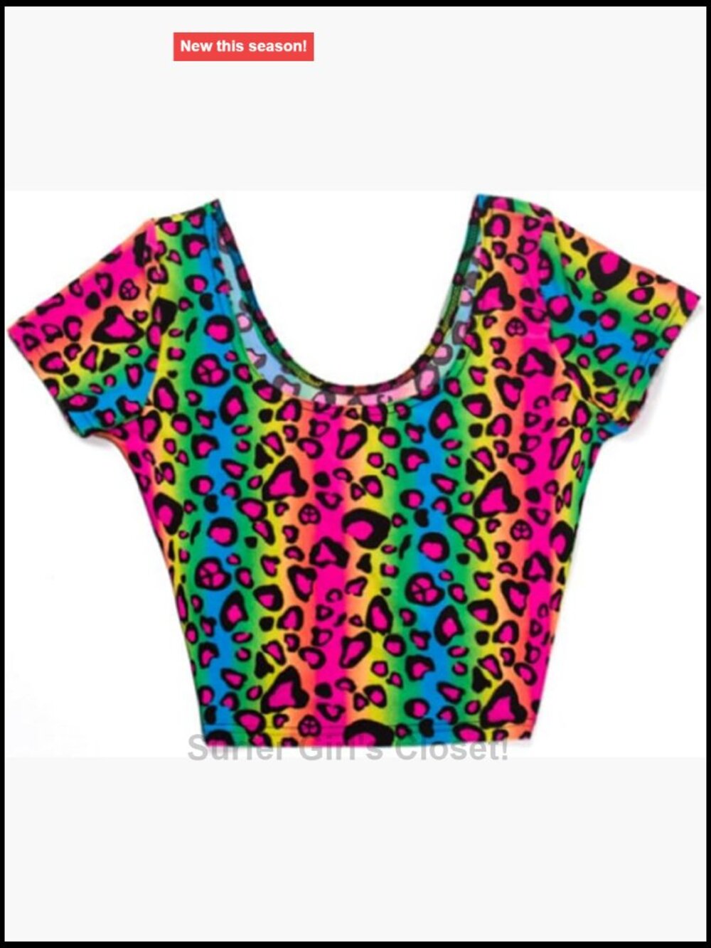 Rainbow Animal Print Tank Top Sexy Rave Costume Sleeveless Scoop Neck Slim Fit
